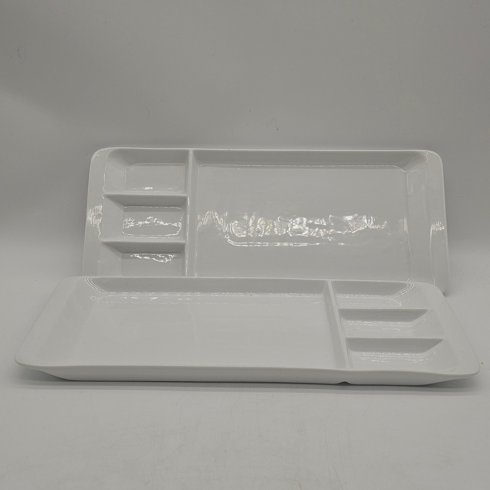 2 Crate and Barrel rectangular Sushi or Fondue Plates